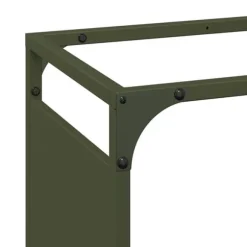 Brændestativ i koldvalset stål - Robust brændeholder | Størrelse: 44x28x65 cm | Farve: Olivengrøn