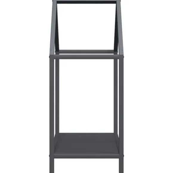 Brændestativ i koldvalset stål - Robust brændeholder | Farve: Antracitgrå | Størrelse: 40x25x60 cm
