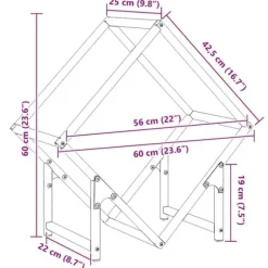 Brændestativ i koldvalset stål - Robust og stilfuld | Størrelse: 60x25x60 cm | Farve: Olivengrøn