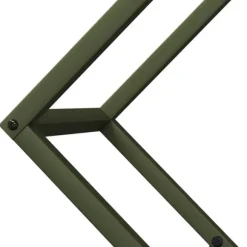 Brændestativ i koldvalset stål - Robust og stilfuld | Størrelse: 60x25x60 cm | Farve: Olivengrøn