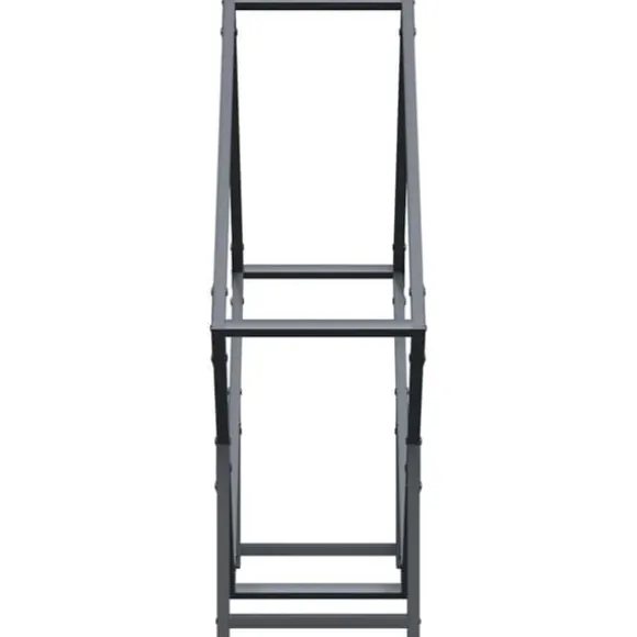 Brændestativ i koldvalset stål - Robust brændeholder | Størrelse: 80x25x80 cm | Farve: Antracitgrå