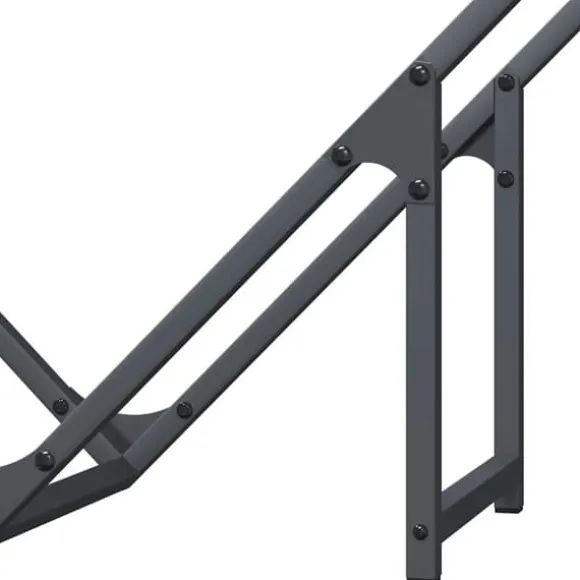Brændestativ i koldvalset stål - Robust brændeholder | Størrelse: 80x25x80 cm | Farve: Antracitgrå