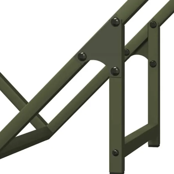 Brændestativ i koldvalset stål - Robust opbevaring til brænde | Farve: Olivengrøn | Størrelse: 50x25x50 cm