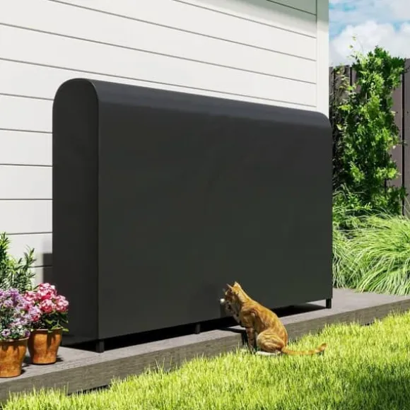 Brændestativ i metal 199 × 30 × 121 cm – 0,6 m³ med vandtæt betræk, op til 300 kg