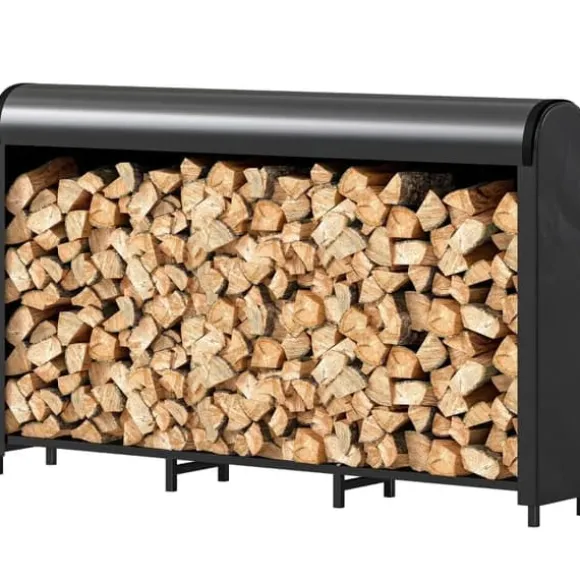 Brændestativ i metal 199 × 30 × 121 cm – 0,6 m³ med vandtæt betræk, op til 300 kg