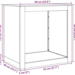 Brændestativ i rustfrit stål - Opbevaring til brænde | Størrelse: 60x40x60 cm