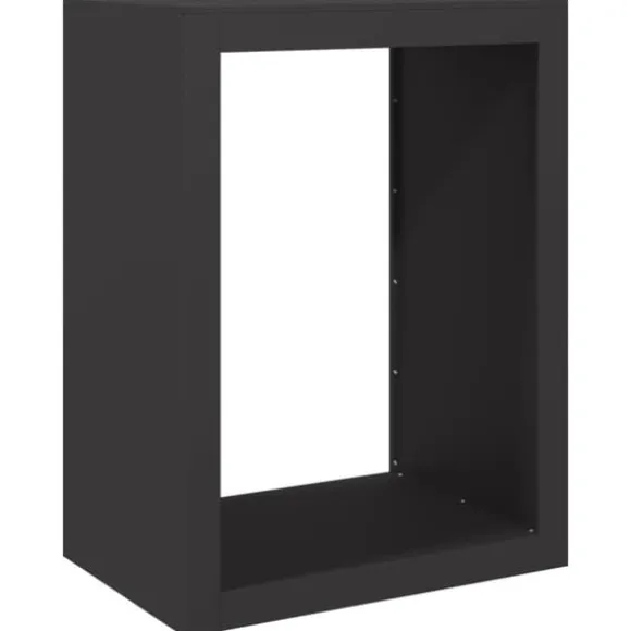 Brændestativ i stål - Pæn opbevaring af brænde | Størrelse: 60x40x80 cm | Farve: Sort