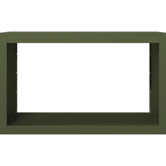 Brændestativ i stål - Slidstærk opbevaring til brænde | Størrelse: 100x40x60 cm | Farve: Grøn