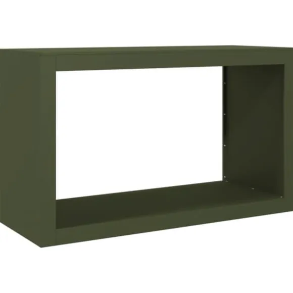 Brændestativ i stål - Slidstærk opbevaring til brænde | Størrelse: 100x40x60 cm | Farve: Grøn