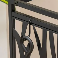 Brændestativ med pejsesæt 46×30×70 cm, stål sort – hyggelig pejs