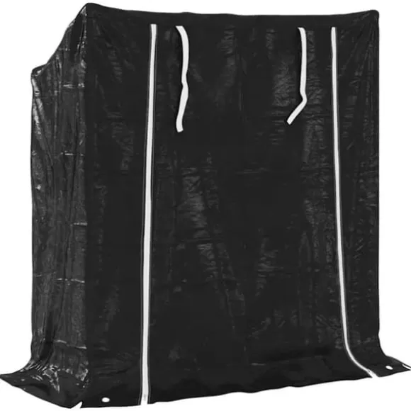 Brændestativ med regnslag - Galvaniseret stål | Størrelse: 100,5x40,5x110,5 cm