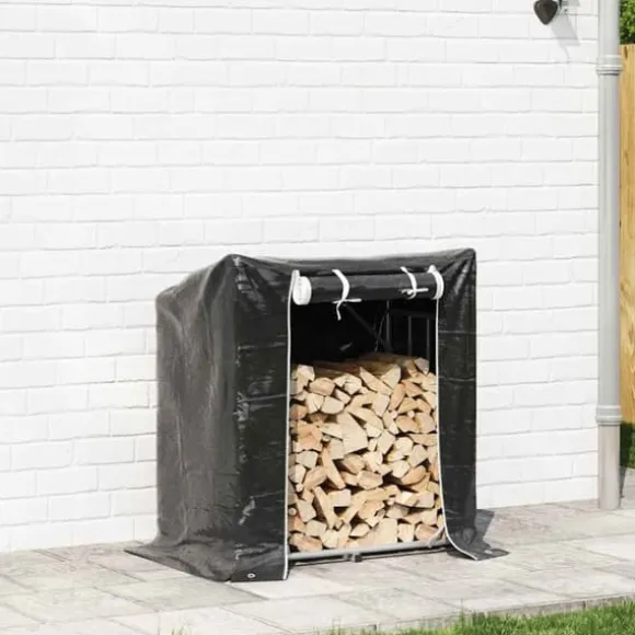 Brændestativ med regnslag i galvaniseret stål | Størrelse: 101x61x110,5 cm