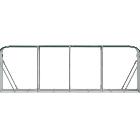 Brændestativ til brændeopbevaring - Galvaniseret stål | Størrelse: 300x45x100 cm | Farve: Grøn