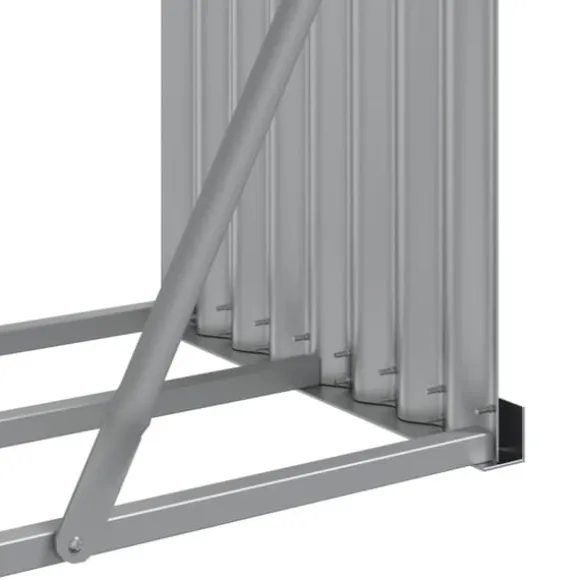 Brændestativ til brændeopbevaring - Galvaniseret stål | Størrelse: 300x45x100 cm | Farve: Grøn