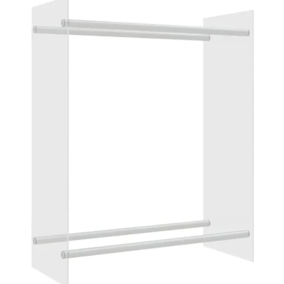 Brændestativ 80x35x100 cm hærdet glas transparent - Brændeholder - Brændeholdere - Home & Living