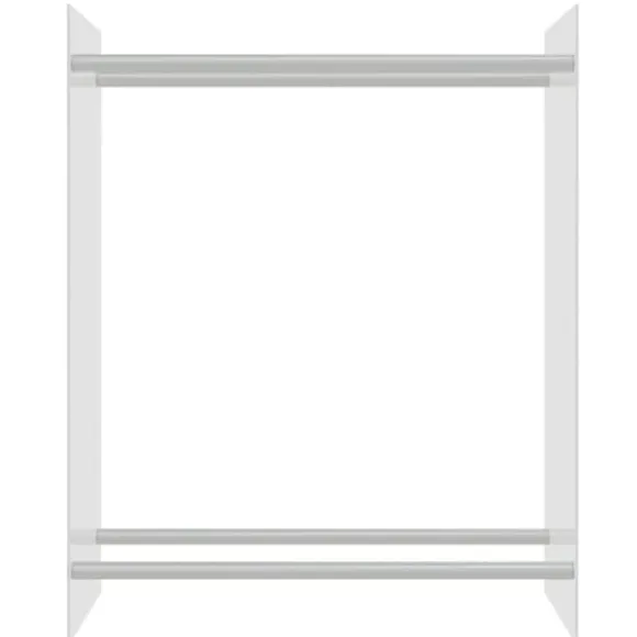 Brændestativ 80x35x100 cm hærdet glas transparent - Brændeholder - Brændeholdere - Home & Living