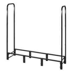 Brændestativ, 122x32x118 cm, Sort, Metal, Udendørs opbevaring