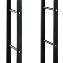 Brændestativ, 60x25x100 cm, Sort, Metal