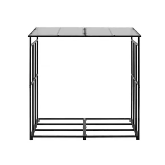Brændestativ, 143x7x143 cm, Sort, Metalopbevaring