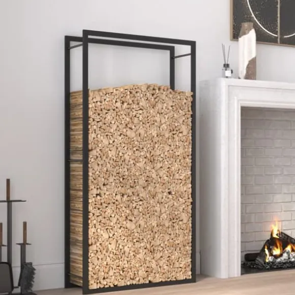 Brændestativ 80x28x154 cm stål matsort - Brændestativ - Brændestativer - Home & Living