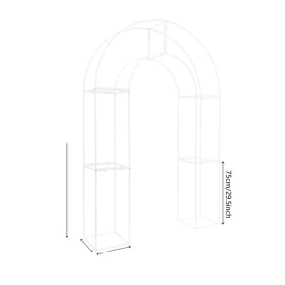 Bryllupsbue, Fritstående Design, Elegant Metalstruktur,2.3X1.5m, Mælkehvid