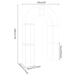 Bryllupsbue, Fritstående Design, Elegant Metalstruktur,2.3X1.5m, Mælkehvid