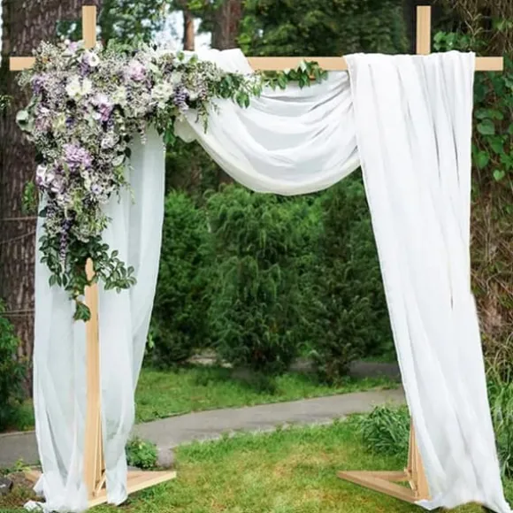 Bryllupsbue i træ - Baggrundsstativ espalier/pergola - 3 x 3 m - Str. L - Naturtræ - Lysegul