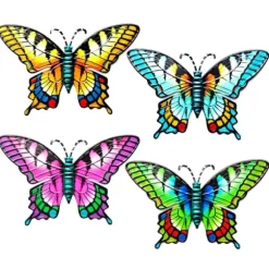 Butterfly Vægskilt Have Ornament 18,5x0,3x12cm - Grøn