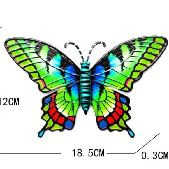 Butterfly Vægskilt Have Ornament 18,5x0,3x12cm - Grøn