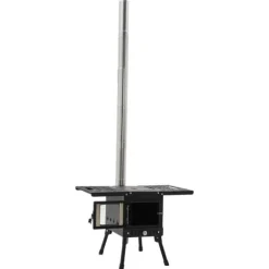 Campingkomfur, Justerbar Højde, Kompakt Design,sort