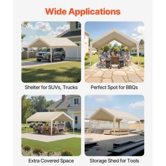 Carport udskiftningspresenning 3,6x6 m beige, vandtæt, kraftig