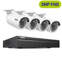 CCTV Sikkerhedssystem, 3MP Opløsning, Nem PoE Opsætning,4stk 0TB