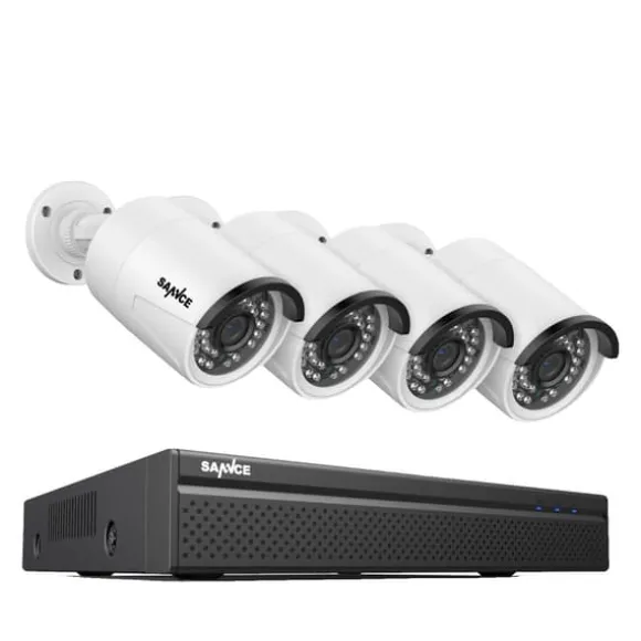 CCTV Sikkerhedssystem, 5MP/3MP Opløsning, IP66 Vandtæt, 4PCS 3MP, Ingen