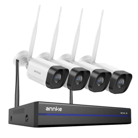 CCTV-system, 8MP opløsning, 16-kanals understøttelse,16CH NVR 4 stk kamera, 2T