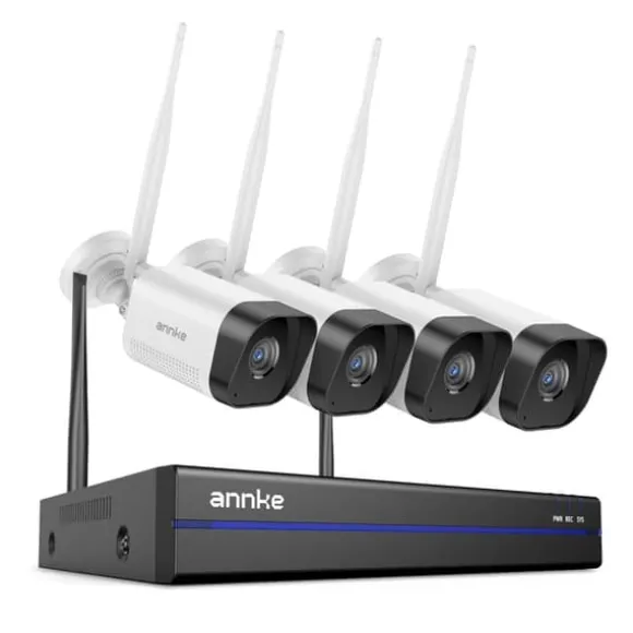 CCTV-system, 8MP opløsning, 16-kanals understøttelse,16CH NVR 4 stk kamera, 2T