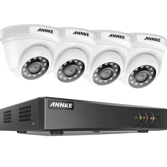 CCTV-system, 5MP opløsning, nattevisions teknologi,4T, Hvid