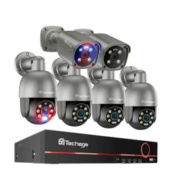 CCTV-system, 8MP opløsning, tovejskommunikation,8CH NVR 6 Kamera A, 1T