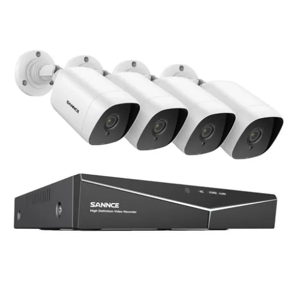 CCTV-system, 1080P opløsning, 4 kameraer inkluderet,4CH DVR 4 Kamera, 1T