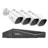 CCTV-system, 1080P opløsning, 4 kameraer inkluderet,4CH DVR 4 Kamera, 4T
