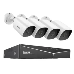 CCTV-system, 1080P opløsning, 4 kameraer inkluderet,4CH DVR 4 Kamera, 4T