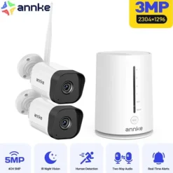 CCTV-system, trådløs teknologi, nattevisionskapacitet,2PCS Kamera