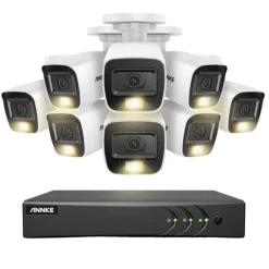 8CH DVR CCTV Sikkerhedssystem, 5MP Ultra HD Opløsning, Infrarød Nattesyn,3K CMOS Kamera-b, Ingen