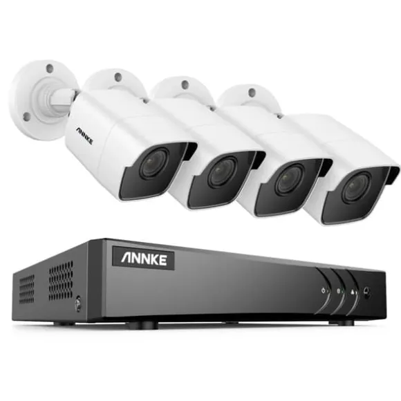 8CH DVR CCTV Sikkerhedssystem, 5MP Ultra HD Opløsning, Infrarød Nattesyn,Ingen, 5MP CMOS-kamera