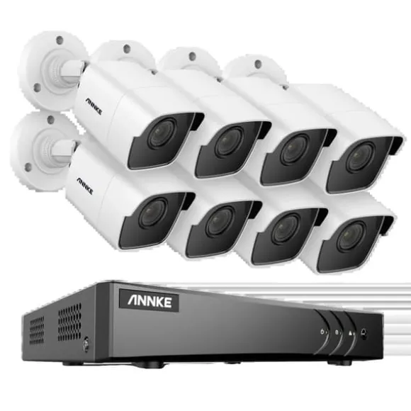 8CH DVR CCTV Sikkerhedssystem, 5MP Ultra HD Opløsning, Infrarød Nattesyn,4T, 5MP CMOS-kamera
