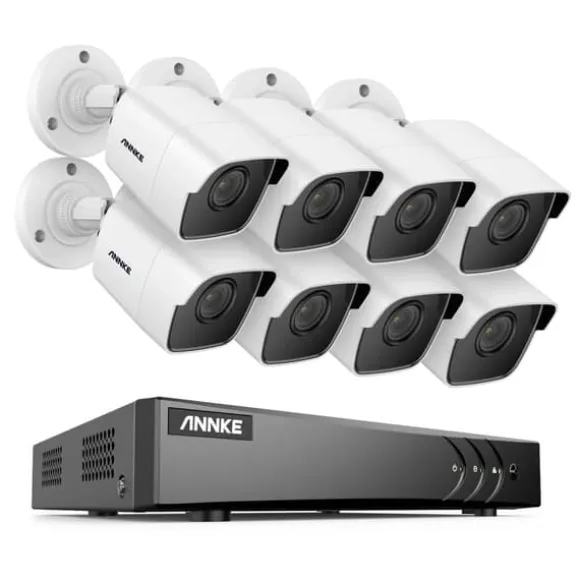 8CH DVR CCTV Sikkerhedssystem, 5MP Ultra HD Opløsning, Infrarød Nattesyn,4T, 5MP CMOS-kamera