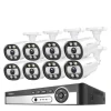 8CH NVR Sikkerhedskamera System, 4K Opløsning, AI Menneske Detektion,Ingen, 8CH NVR 8PCS KAMERA 5MP