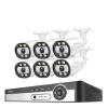 8CH NVR Sikkerhedskamera System, 4K Opløsning, AI Menneske Detektion,8CH NVR 6PCS KAMERA 5MP, 1T