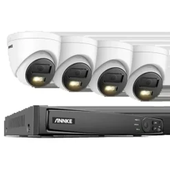 8CH NVR Sikkerhedssystem, 8MP Høj Opløsning, Fjernadgangsfunktionalitet,8CH NVR 4PCS Kamera-a, 2T