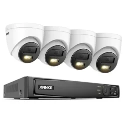 8CH NVR Sikkerhedssystem, 8MP Høj Opløsning, Fjernadgangsfunktionalitet,8CH NVR 4PCS Kamera-a, 2T