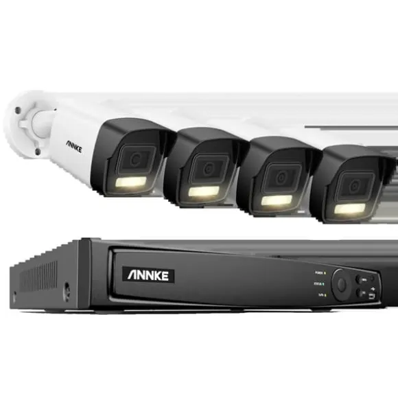 8CH Overvågningskamera System, 12MP Opløsning, Smart Menneske- og Køretøjsdetektion,8CH 4Pcs Kamera-b, 4T